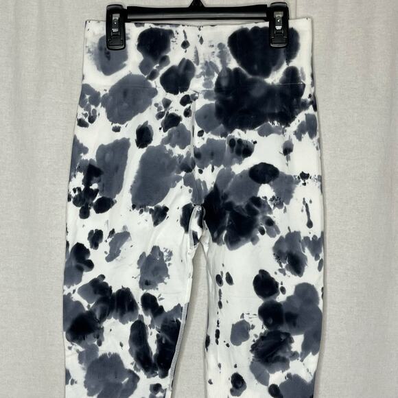 Blanc Noir Infinity High Rise Workout Legging Grey Tie Dye Ankle Detailing Small - Picture 3 of 11